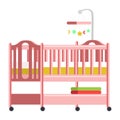 Baby bed, cradle flat vector illustration