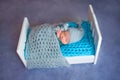 Baby sleep in the bed, newborn baby boy, boys and girls Royalty Free Stock Photo