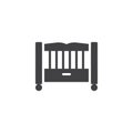 Baby bed vector icon