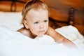 Baby in bed Royalty Free Stock Photo
