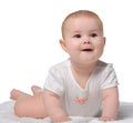 The baby on a bedsheet Royalty Free Stock Photo