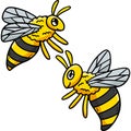 Baby Bee Cartoon Colored Clipart Illustration Royalty Free Stock Photo