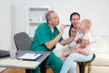 Baby being checked by a doctor Royalty Free Stock Photo