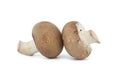 Baby Bella whole mushrooms over white background Royalty Free Stock Photo