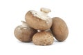 Baby Bella whole mushrooms over white background Royalty Free Stock Photo