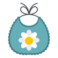 Baby bib icon, flat style