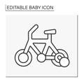 Baby bicycle line icon