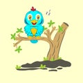 Baby bird relax cartoon graphic vector illustration