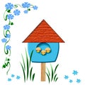 Baby birds birdhouse