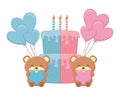 Baby birthday party elements vector illustration Royalty Free Stock Photo