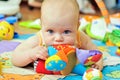 Baby biting toy Royalty Free Stock Photo