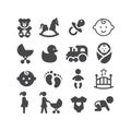 Baby black vector icon set Royalty Free Stock Photo