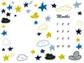Baby blanket banner template in cartoon style.