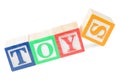 Baby blocks spelling toys Royalty Free Stock Photo