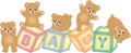 Baby blocks with teddy bear