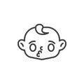 Baby Blowing Kiss line icon