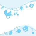 Baby blue announcement card Royalty Free Stock Photo