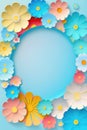 Baby Blue Background Silhouettes Flowersvertical Mobile Postcard. Generative AI