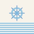 Baby blue Nautical Helm Wheel