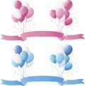 Baby blue and pink balloons