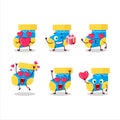 Baby blue socks cartoon character with love cute emoticon Royalty Free Stock Photo