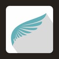 Baby blue wing icon in flat style