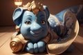 baby BLUE young cute ganesha cartoon character illustration generative ai Happy Ganesh Chaturthi: Celebrating Lord Ganesha