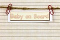 Baby on board cute child car transport warning sign pregnant woman Royalty Free Stock Photo
