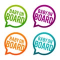 Baby on Board round Buttons. Circle Eps10 Vector.