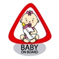 Baby on Board Sign Royalty Free Stock Photo