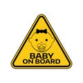 Baby on board sign with child girl