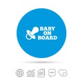 Baby on board sign icon. Infant caution symbol.