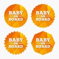 Baby on board sign icon. Infant caution symbol.