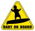 Baby On Board Surfboard Silhouette Sign