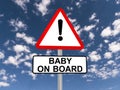 Baby on board warning sign Royalty Free Stock Photo
