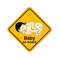 Baby on board warning sign Royalty Free Stock Photo