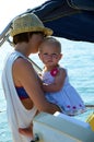 Baby on board. Yachting Royalty Free Stock Photo