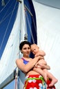 Baby on board. Yachting Royalty Free Stock Photo