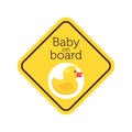 Baby on board safety sign Royalty Free Stock Photo
