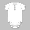 Baby bodysuit with front placket