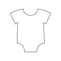 Baby bodysuit icon. Boy or girl underwear. Printable design element for gender reveal, baby shower, welcome newborn