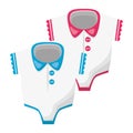 baby bodysuits on white background