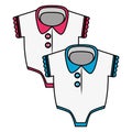 baby bodysuits on white background