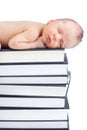 Baby and books Royalty Free Stock Photo