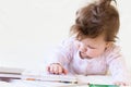 A baby with books. Royalty Free Stock Photo