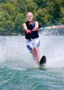 Baby boomer waterskis Royalty Free Stock Photo