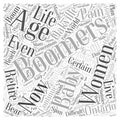 Baby boomers pain oakville ontario word cloud concept vector background