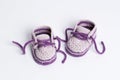 Baby Booties Crochet on white background Royalty Free Stock Photo