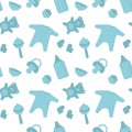 Baby born blue things pattern. Newborn decor template wrapping.