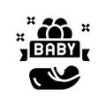 baby born celebration balloons glyph icon vector illustration Royalty Free Stock Photo
